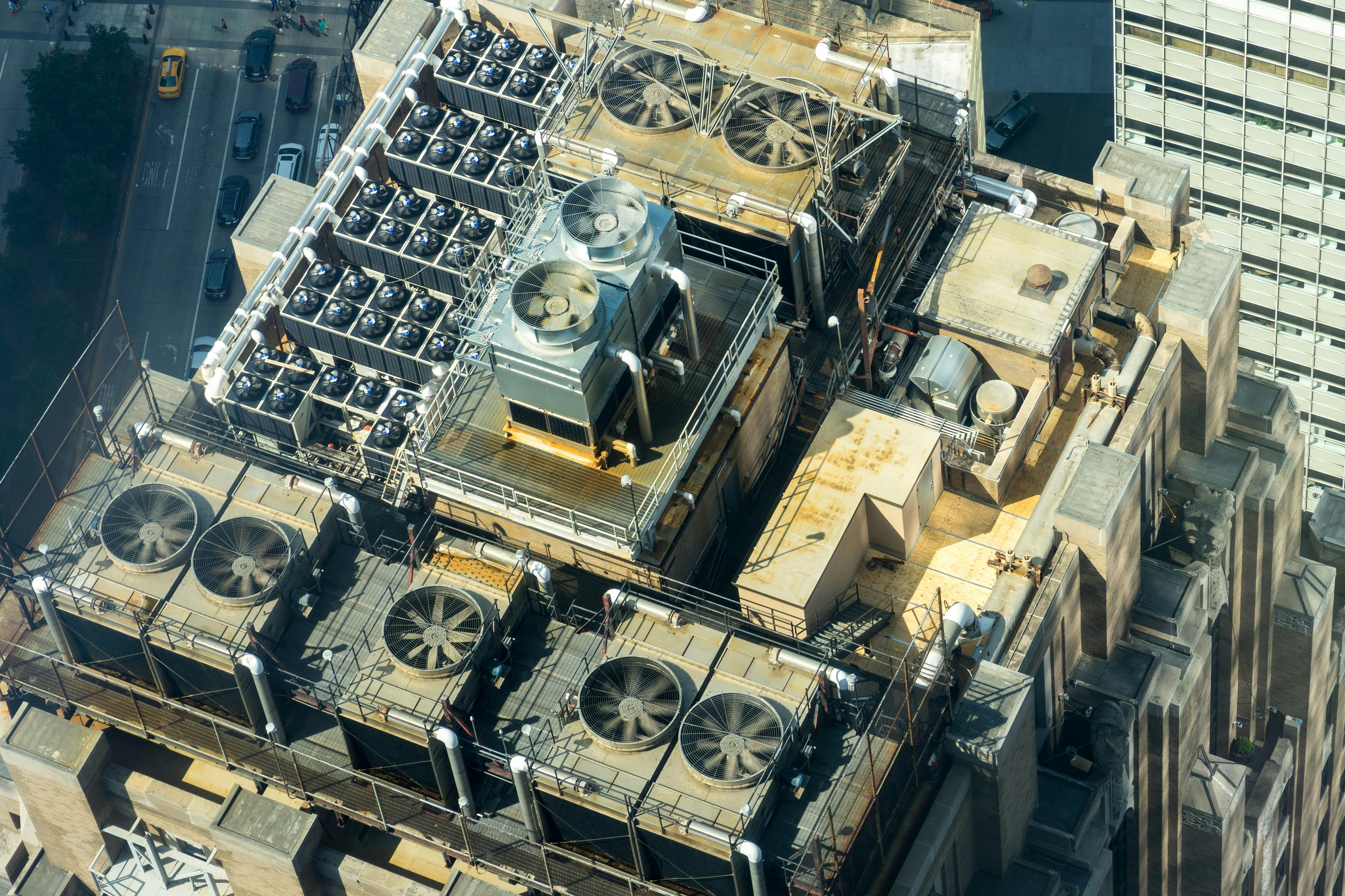Rooftop HVAC units at industrial facility